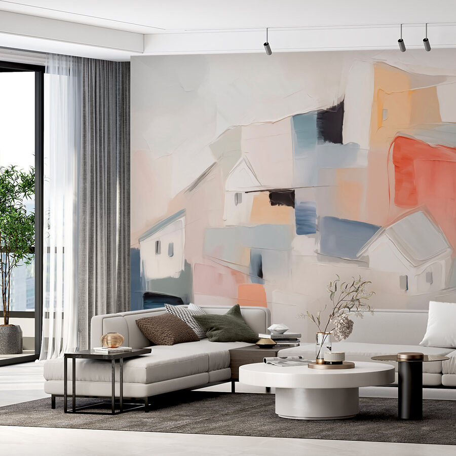 Pittura di case in diversi colori