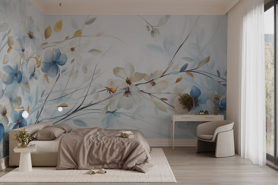 Pittura di fiori e foglie