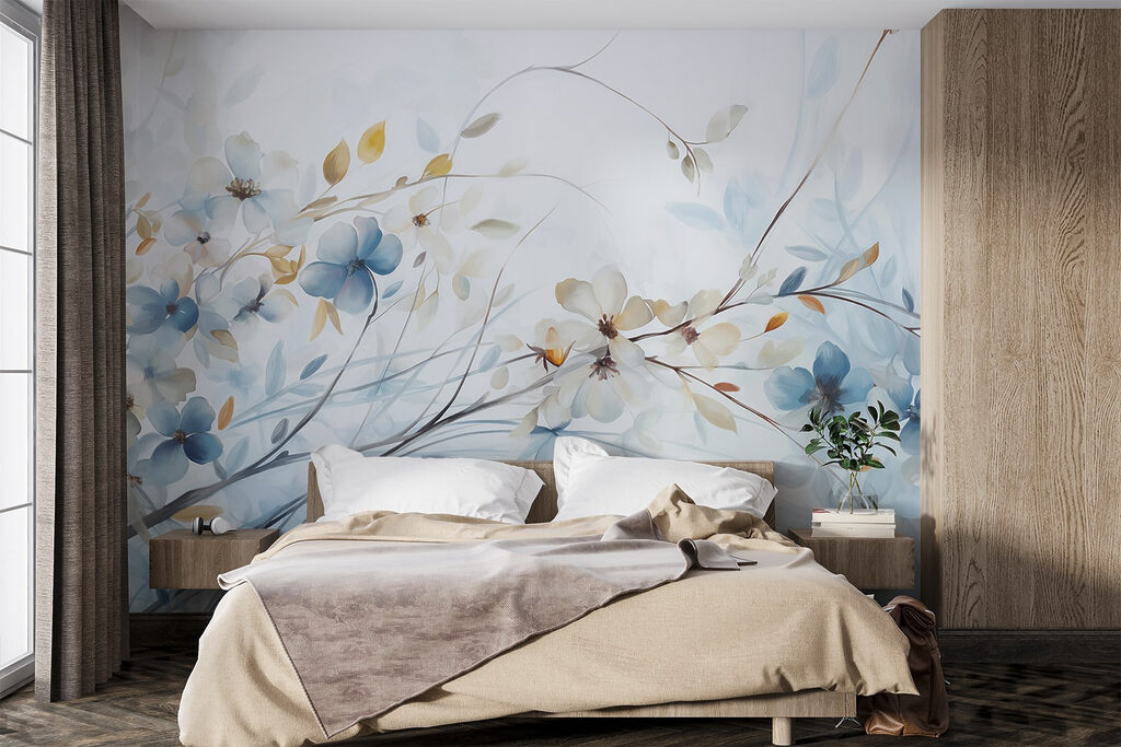 Painting of flowers and leaves