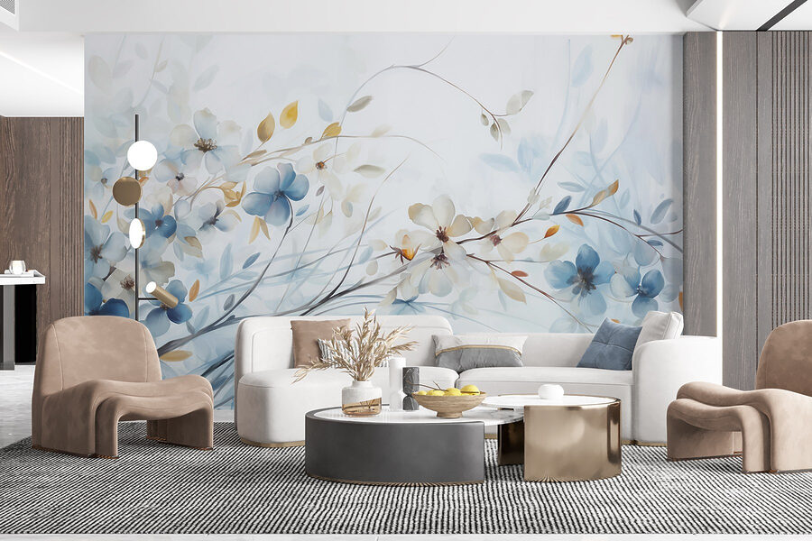 Pittura di fiori e foglie