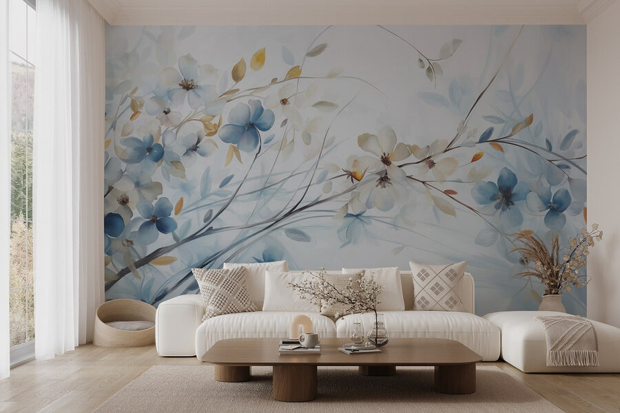 Pittura di fiori e foglie