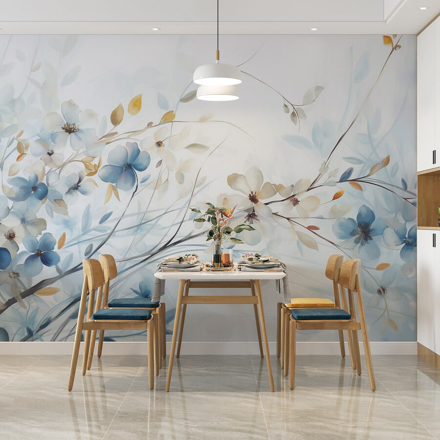 Pittura di fiori e foglie