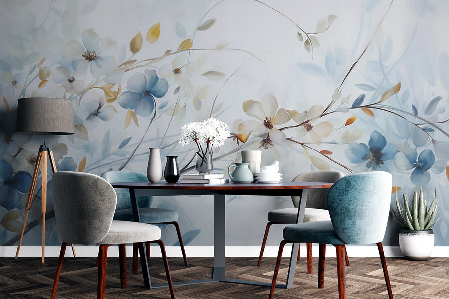Pittura di fiori e foglie