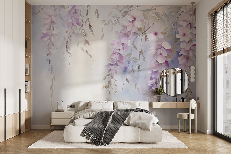 Pittura di fiori su un ramo