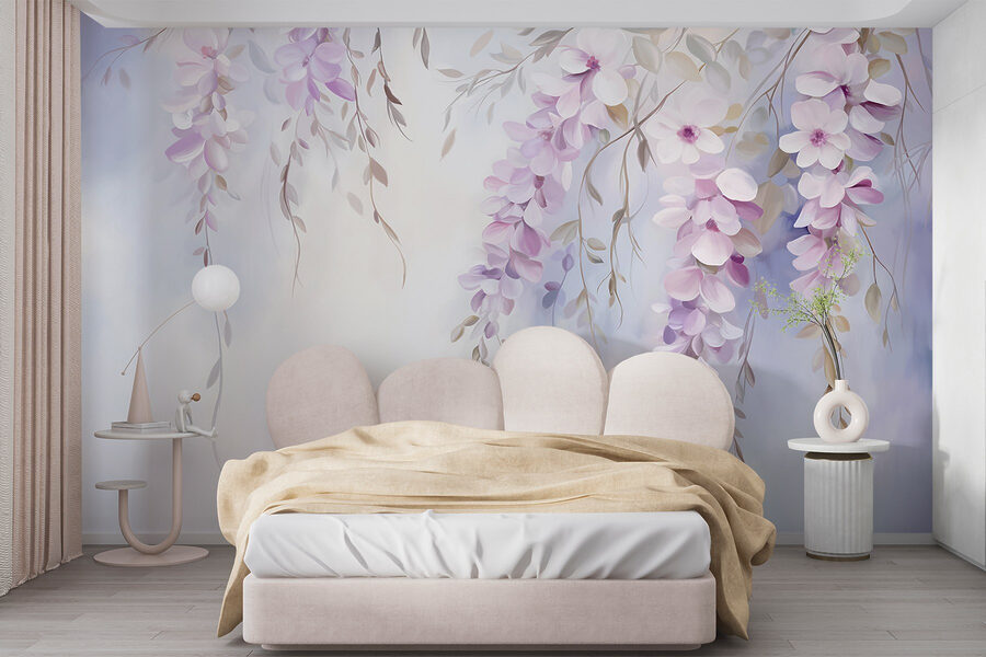Pittura di fiori su un ramo