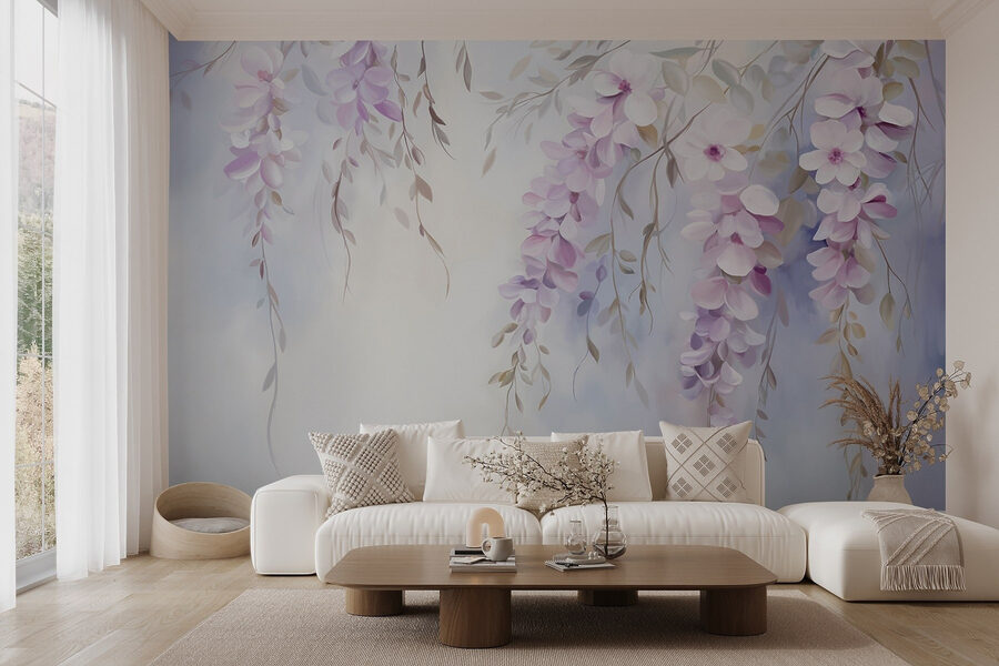 Pittura di fiori su un ramo