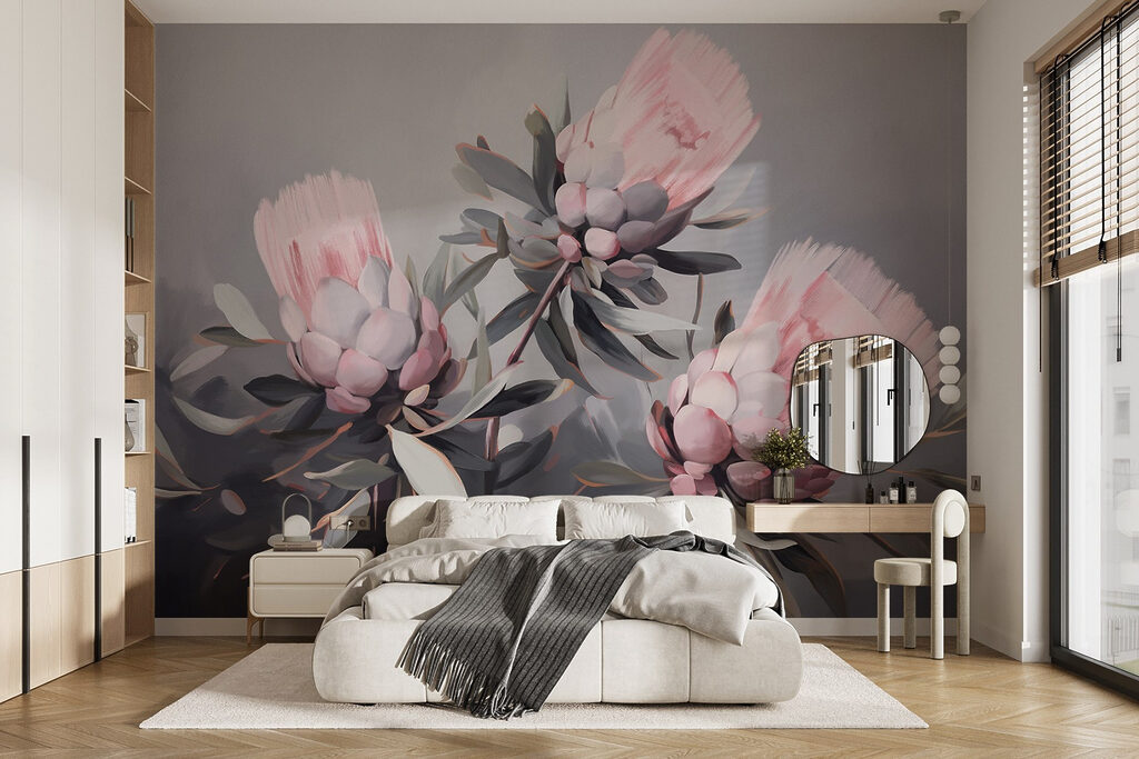 Painting of pink flowers Painting of pink flowers