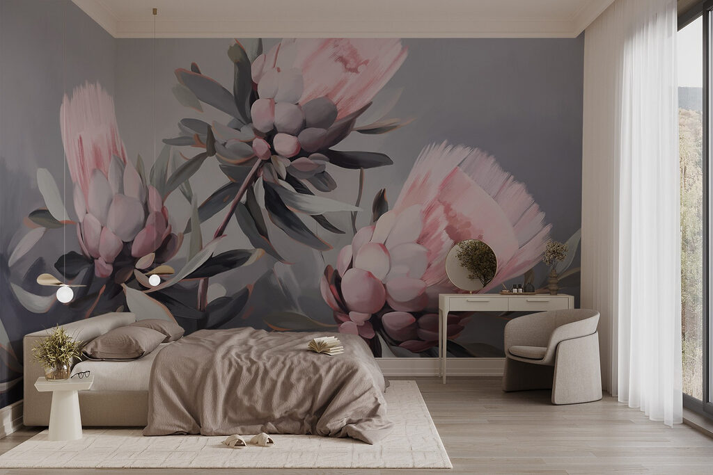 Painting of pink flowers Painting of pink flowers