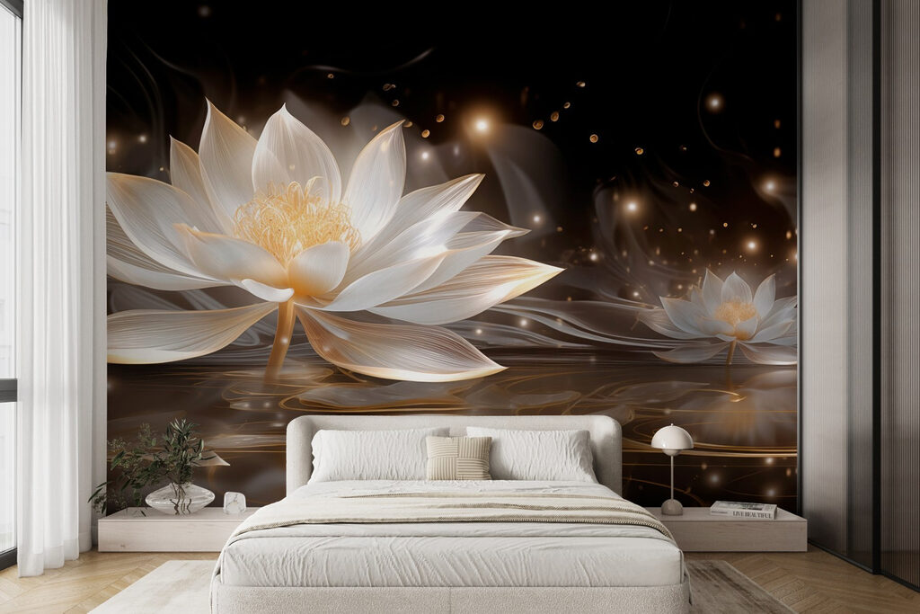 White flower in water White flower in water