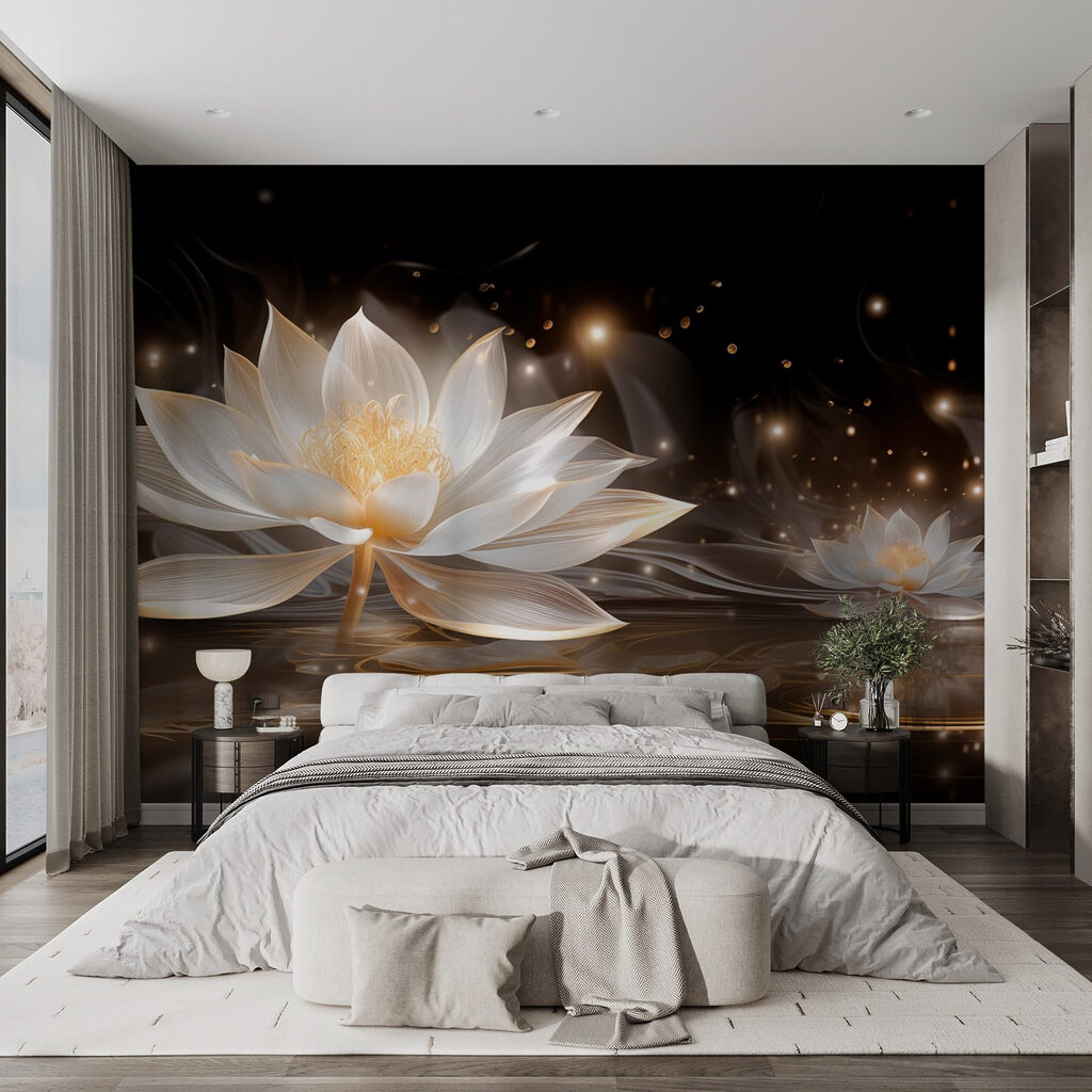 White flower in water White flower in water