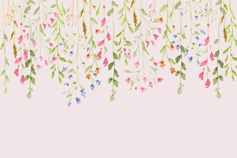 Pittura di fiori e foglie