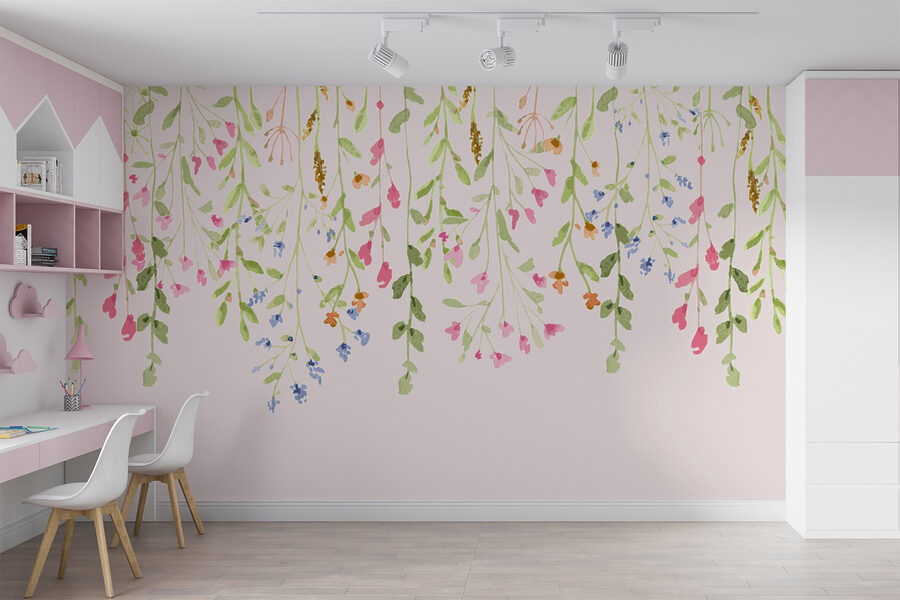 Pittura di fiori e foglie