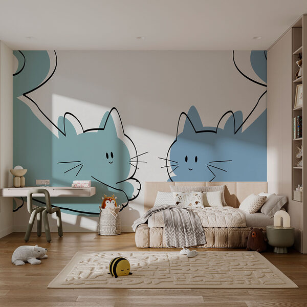 Coppia di gatti sdraiati Coppia di gatti sdraiati