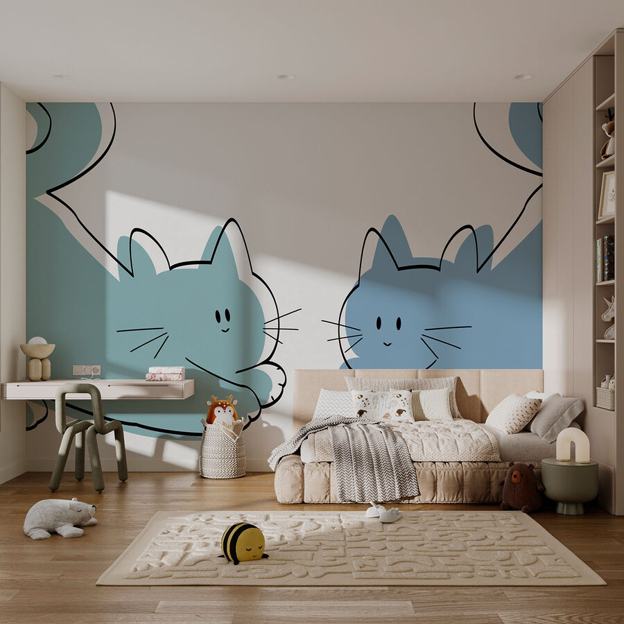 Coppia di gatti sdraiati
