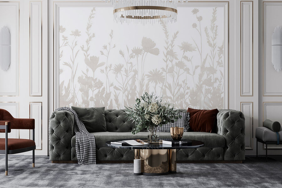 Sfondo bianco con fiori