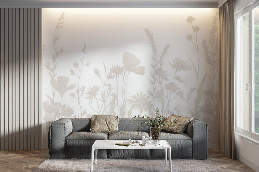 Sfondo bianco con fiori