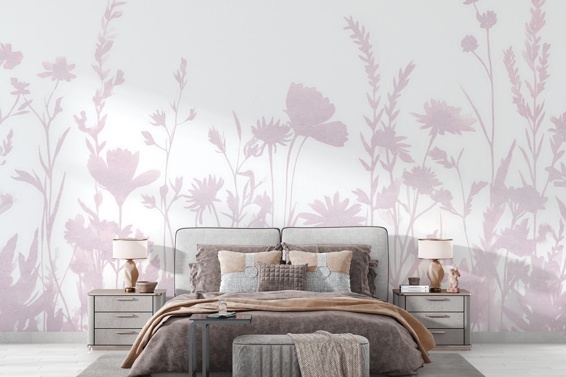 Soft silhouettes of delicate wildflowers