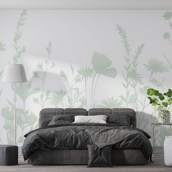 Design stravagante con silhouette floreali visualizzate Design stravagante con silhouette floreali visualizzate