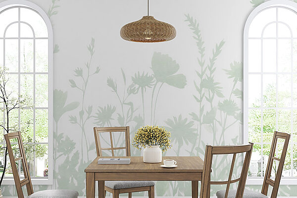 Design stravagante con silhouette floreali visualizzate Design stravagante con silhouette floreali visualizzate