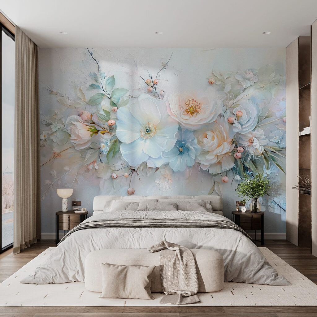 Painting of flowers and leaves Painting of flowers and leaves