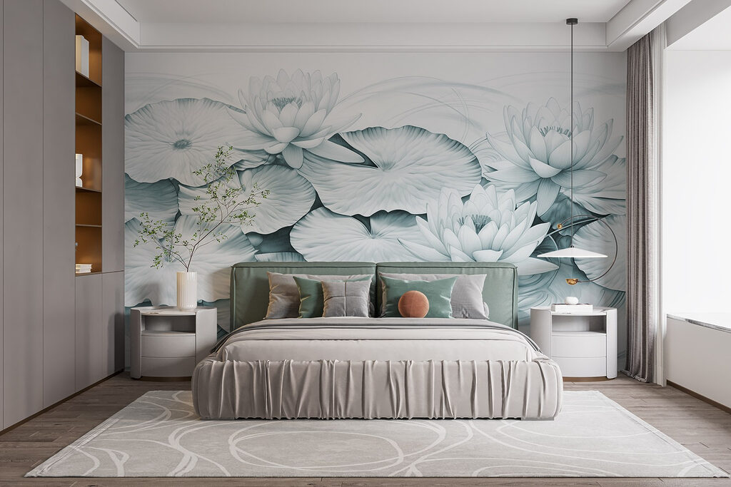 Group of lily pads and leaves Group of lily pads and leaves