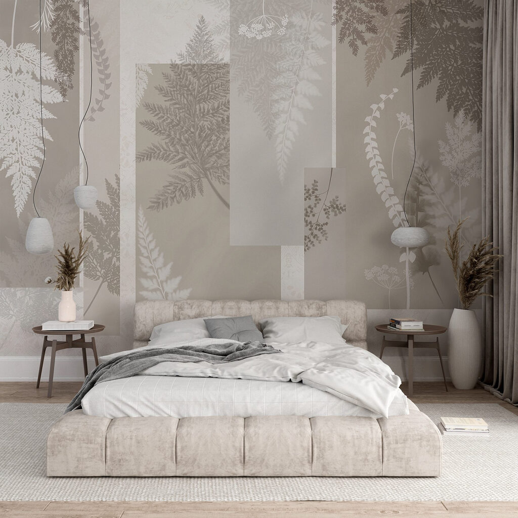 Grey and white floral pattern