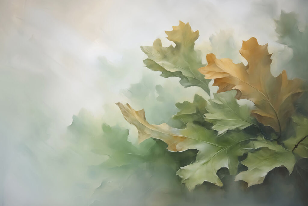 Pittura di foglie su un ramo Pittura di foglie su un ramo
