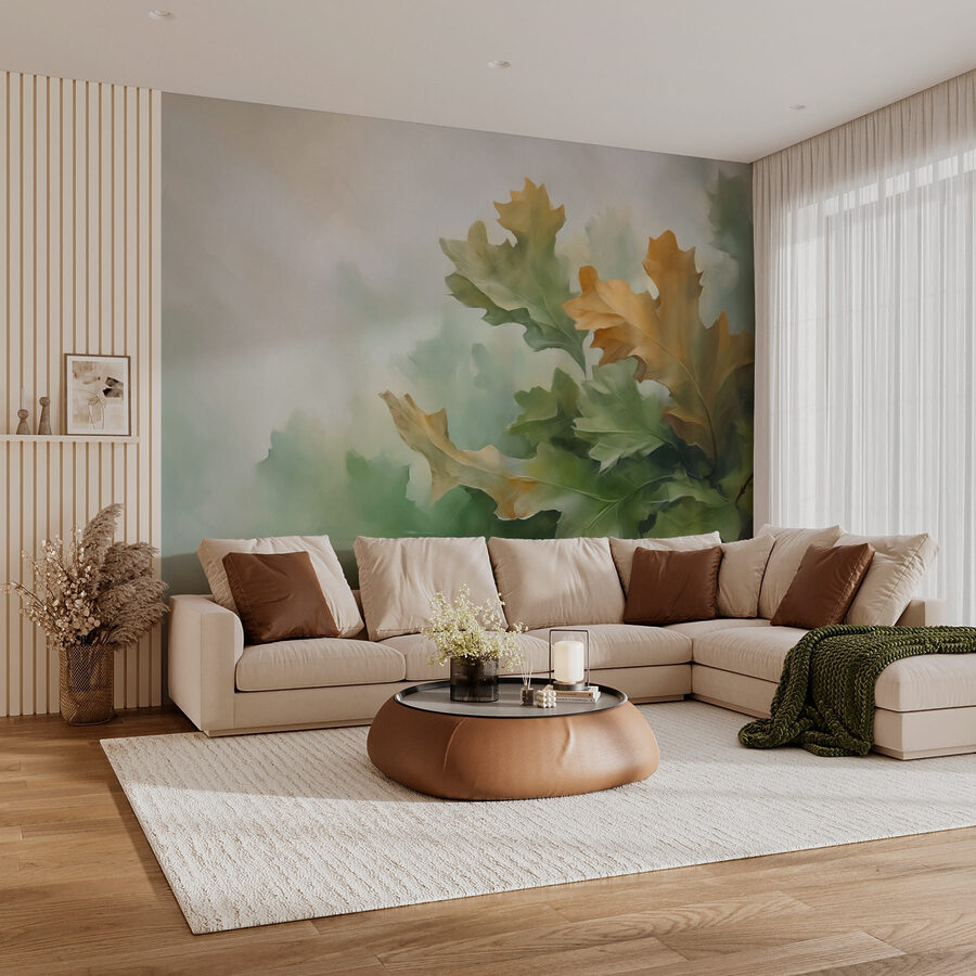 Pittura di foglie su un ramo