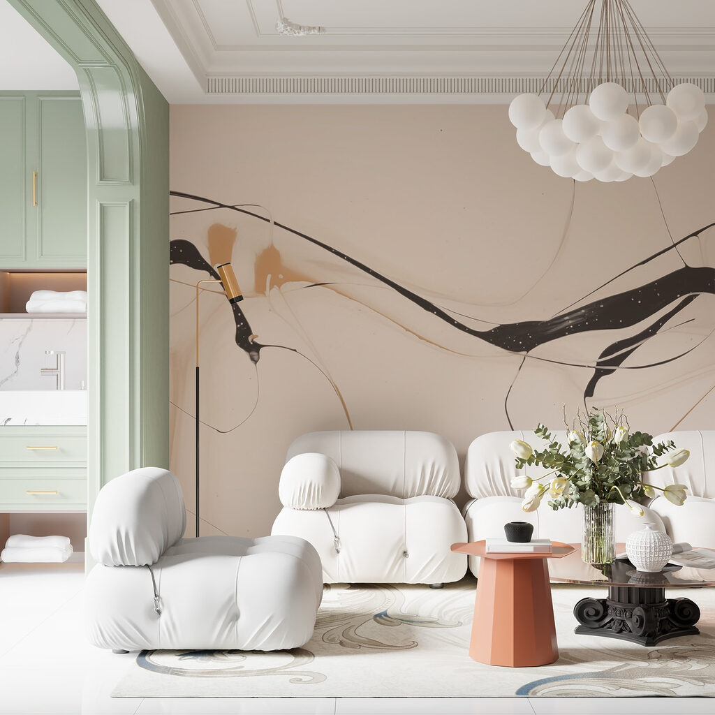 Black and tan paint on a white surface Black and tan paint on a white surface