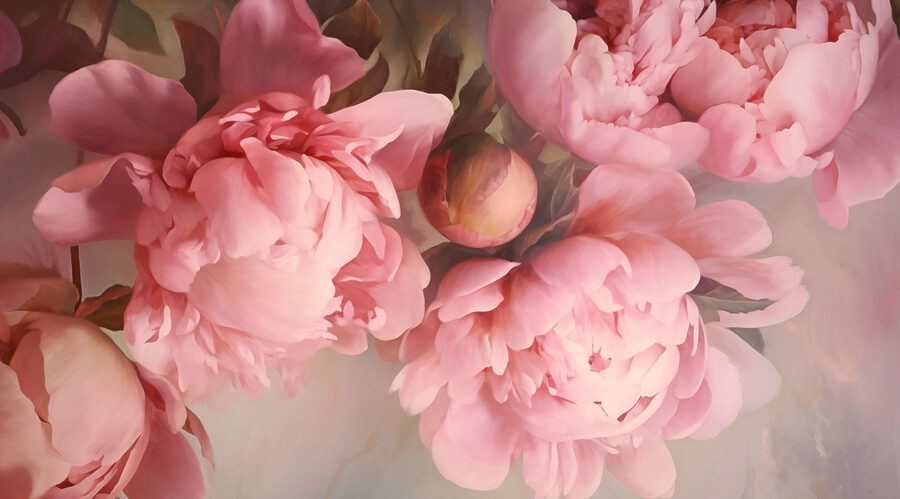 Gruppo di fiori rosa