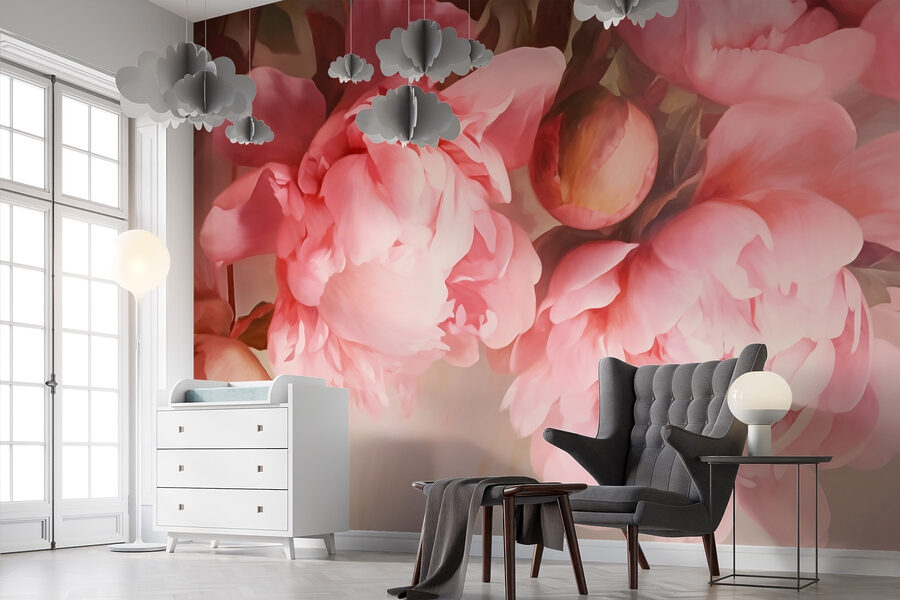 Gruppo di fiori rosa