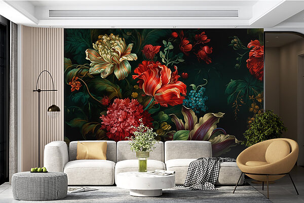 Pittura di fiori su sfondo scuro Pittura di fiori su sfondo scuro