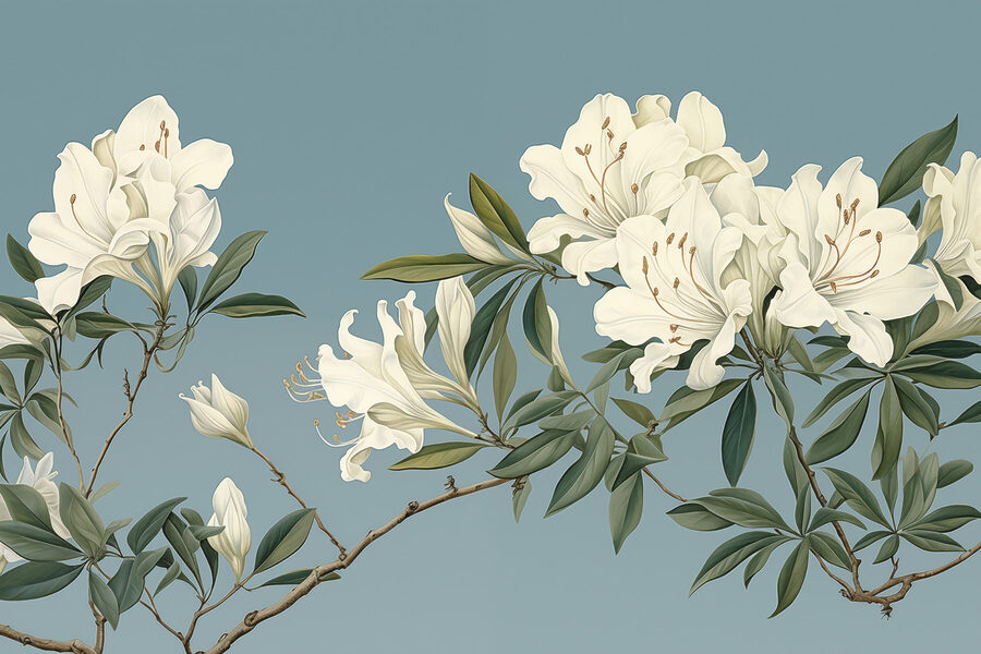 Fiori bianchi su un ramo Fiori bianchi su un ramo