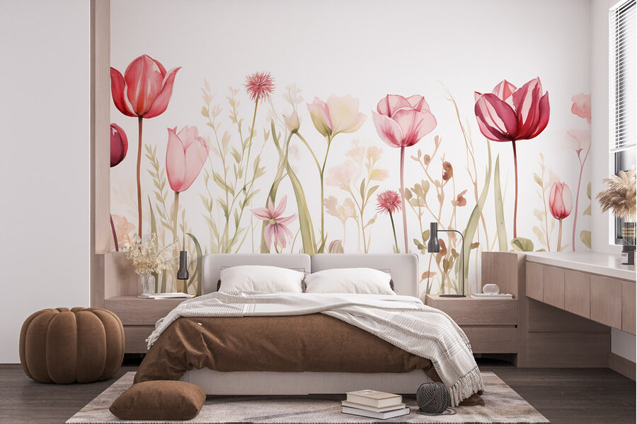 Pittura di fiori ed erba
