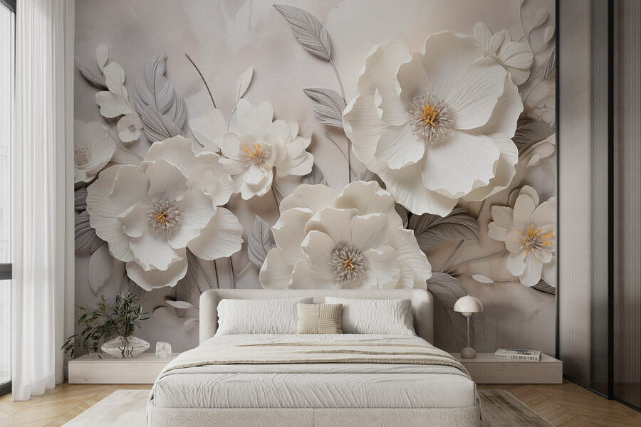 Fiori bianchi su una parete