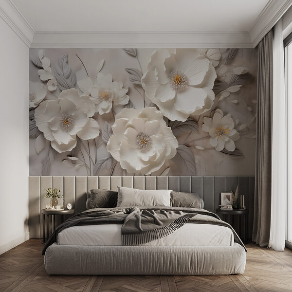 Fiori bianchi su una parete Fiori bianchi su una parete