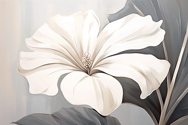 Fiore bianco su sfondo grigio Fiore bianco su sfondo grigio