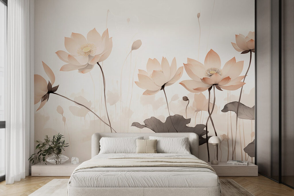 Group of flowers with leaves