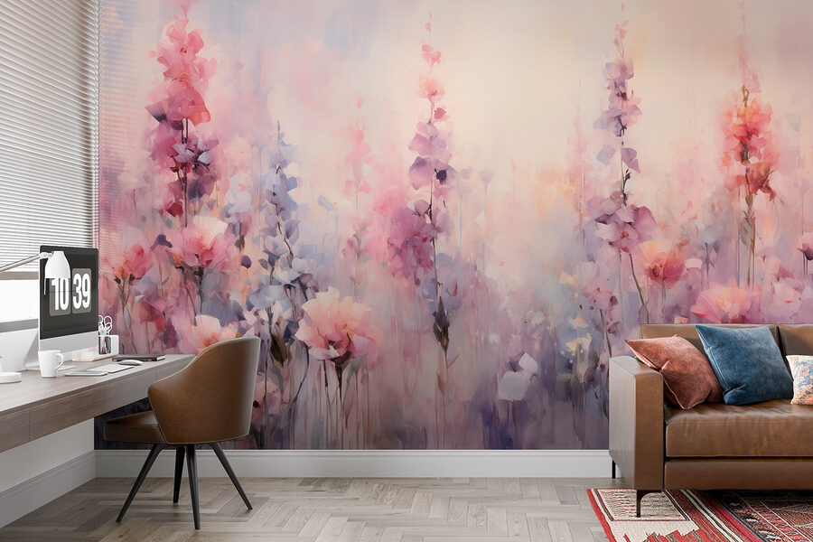 Pittura di fiori in un campo