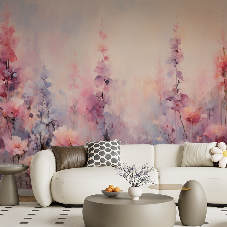Pittura di fiori in un campo