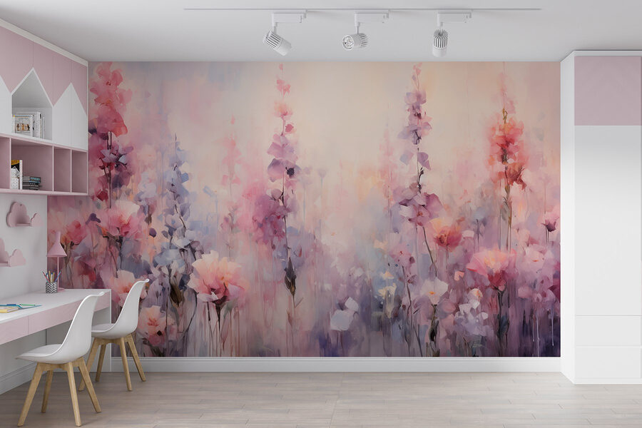 Pittura di fiori in un campo
