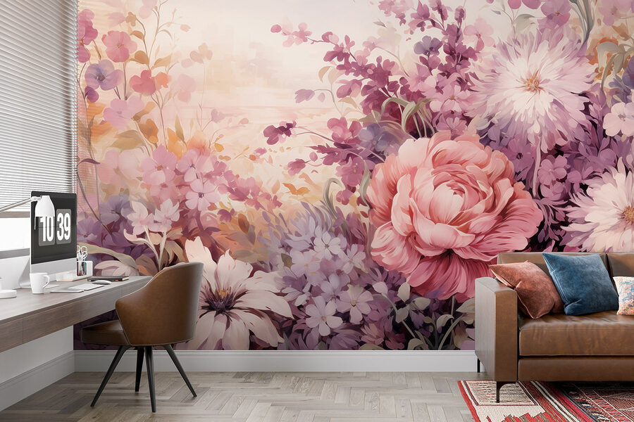 Pittura di fiori e foglie