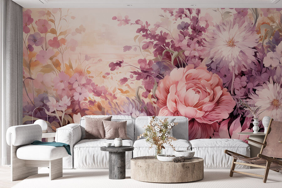 Pittura di fiori e foglie