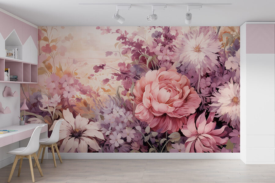Pittura di fiori e foglie