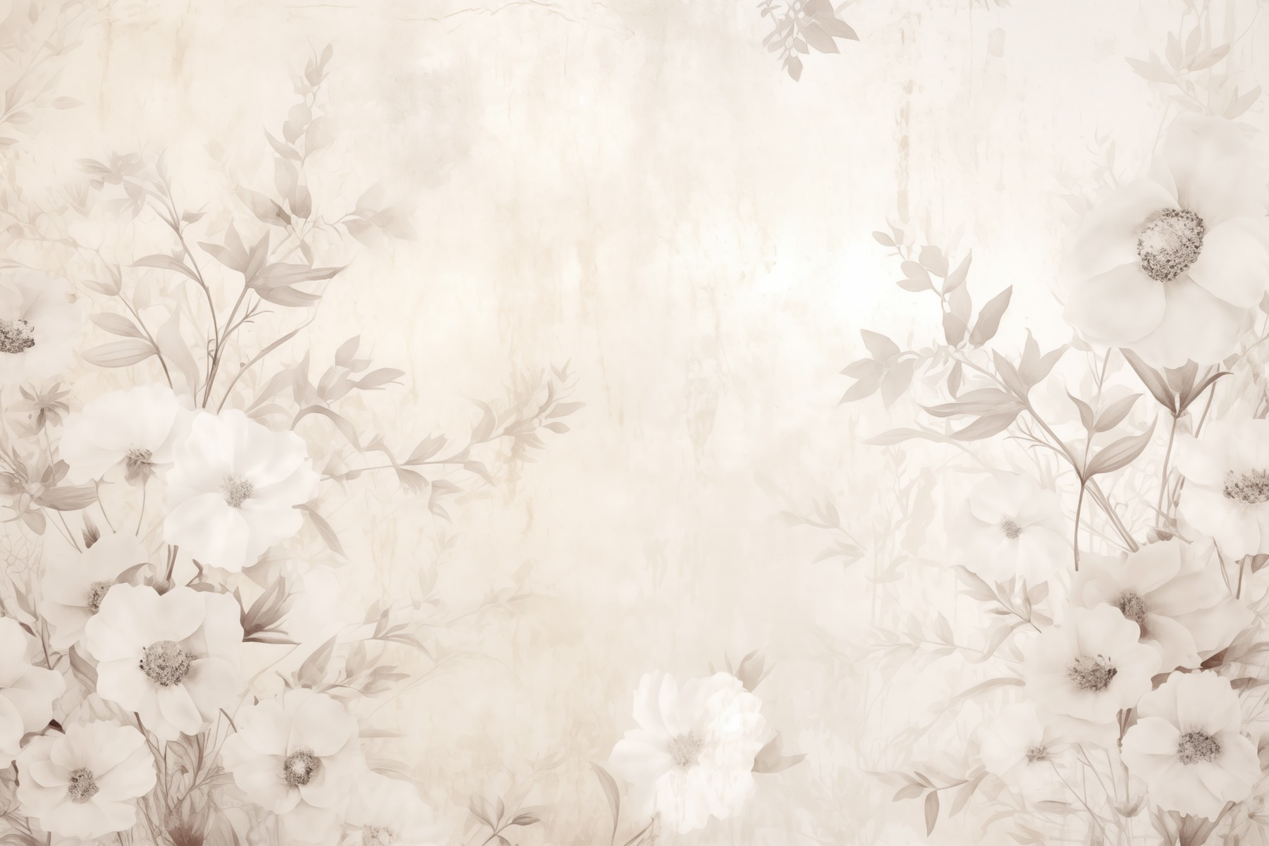 White flower pattern on a white surface White flower pattern on a white surface