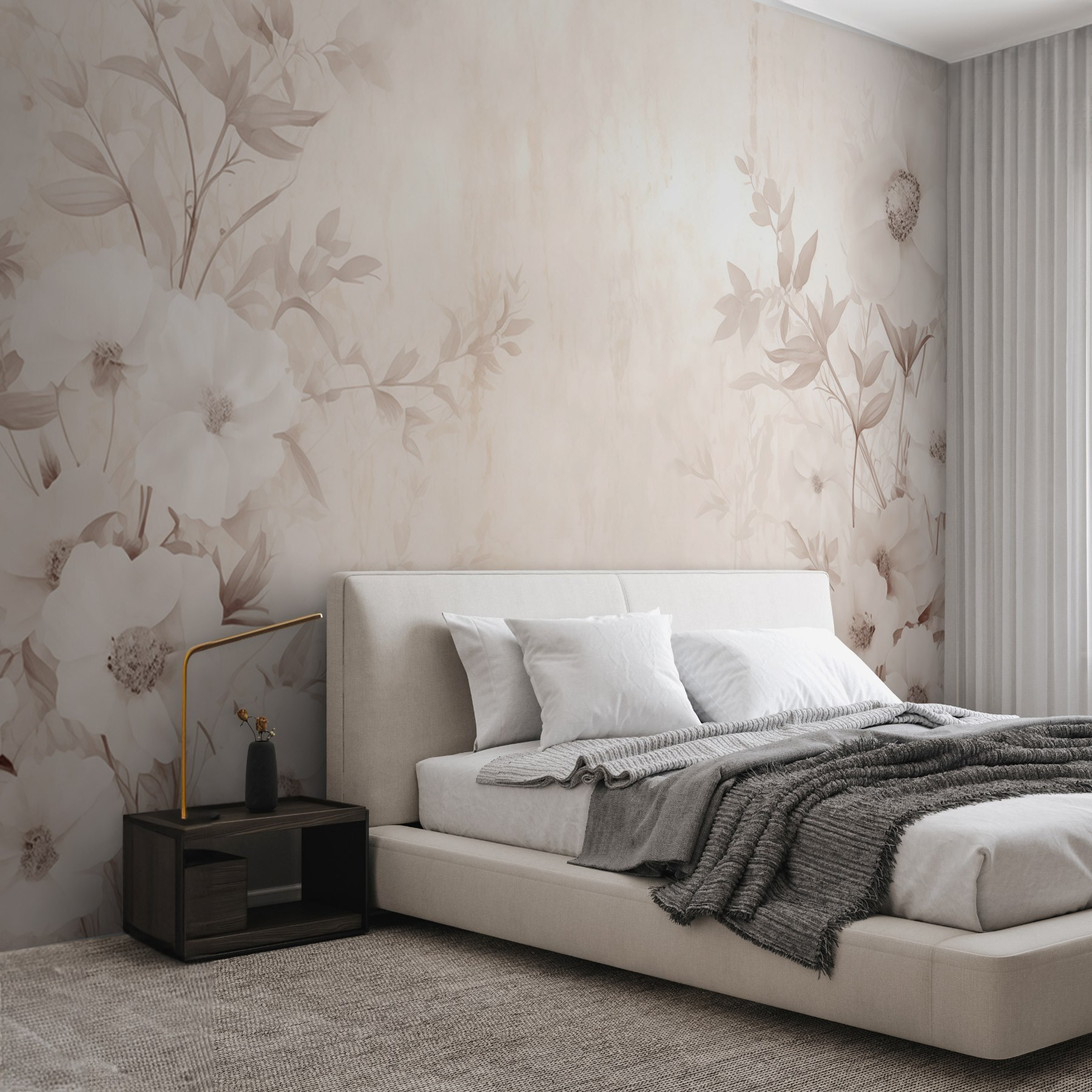 White flower pattern on a white surface White flower pattern on a white surface