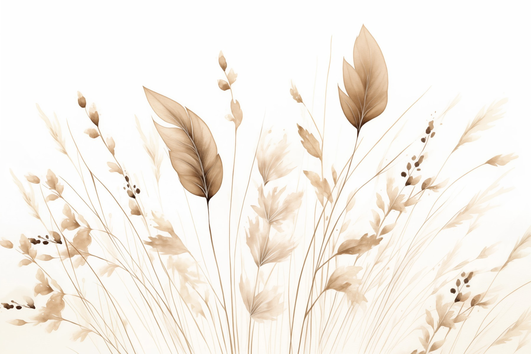 Delicate leaves grace a soft backdrop Delicate leaves grace a soft backdrop