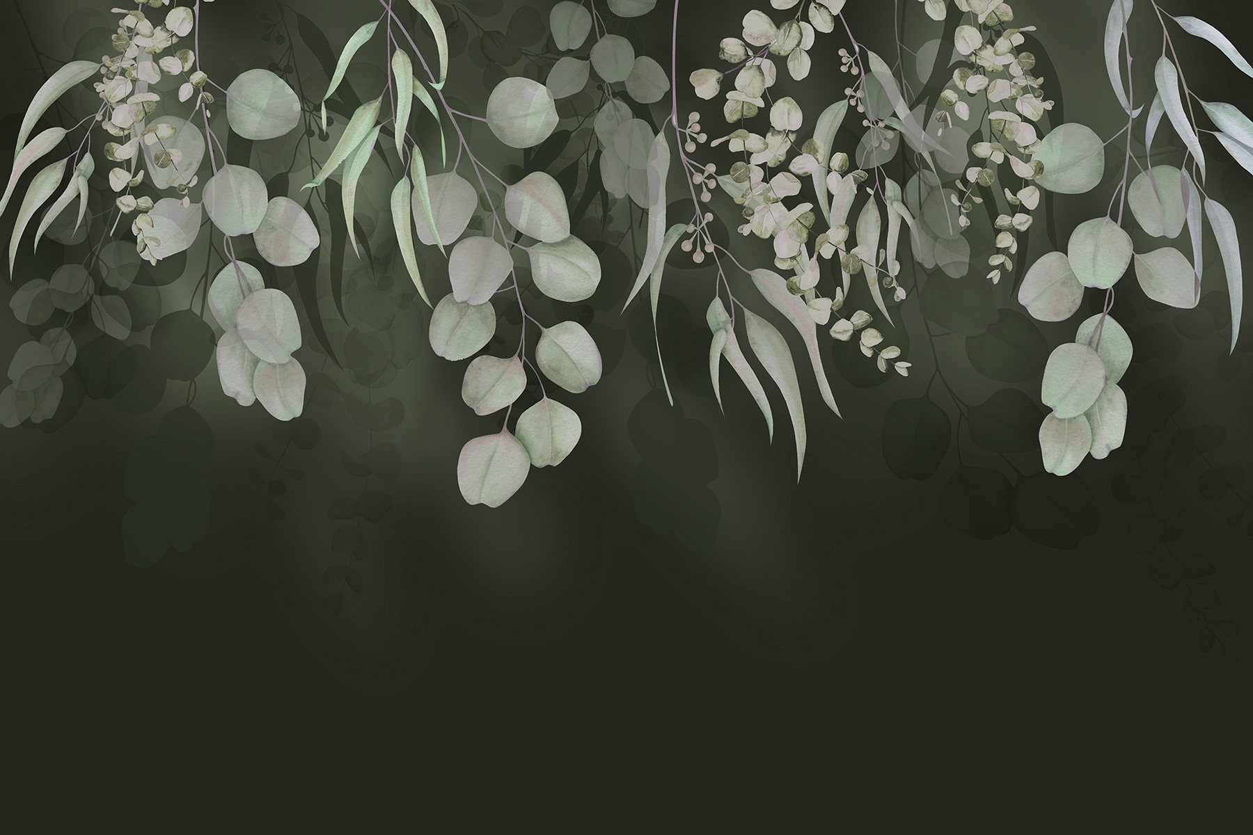 Delicate leaves on a dark backdrop