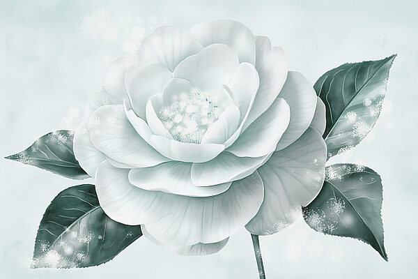 Fiore bianco con foglie verdi Fiore bianco con foglie verdi