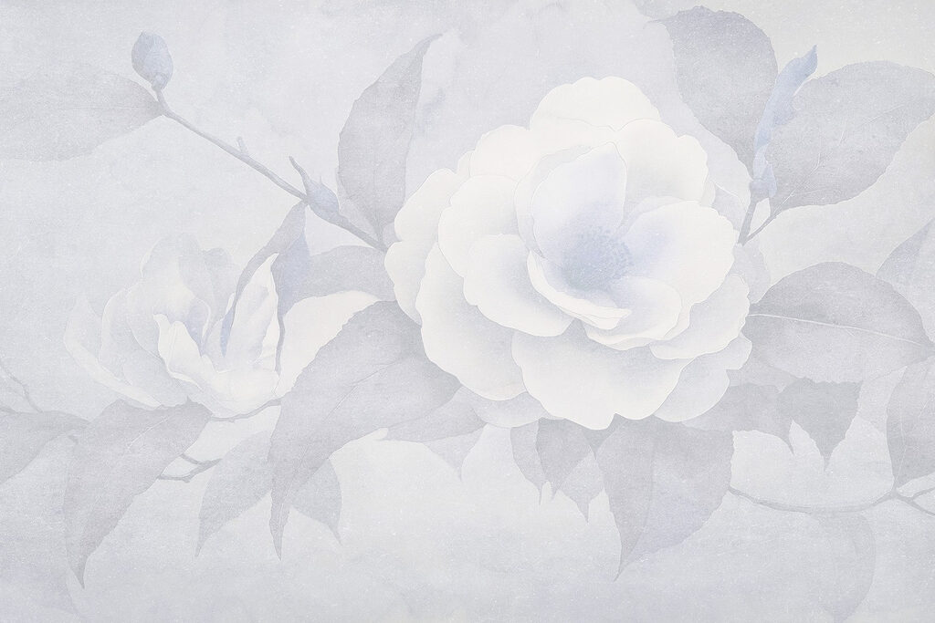Fiore bianco con foglie Fiore bianco con foglie